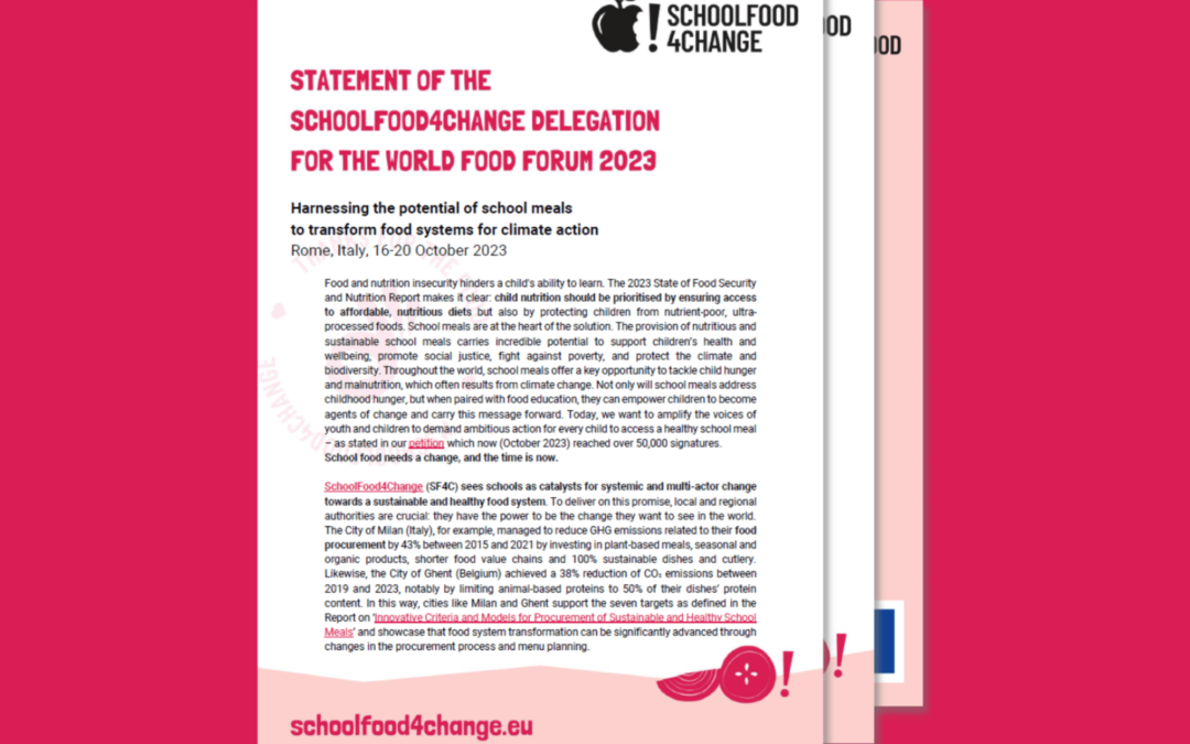 SF4C at World Food Forum: harnessing the potential of school meals to transform food systems for climate action