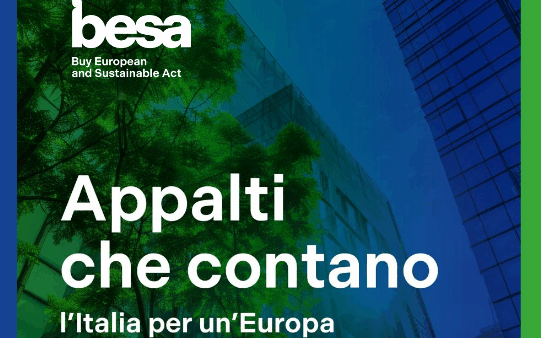 Appalti pubblici, l’Italia rilancia con il BESA: domani a Roma l’alleanza per un’Europa più sostenibile e competitiva