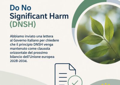 Lettera al governo: l’Italia non indebolisca il principio DNSH nel negoziato sul bilancio europeo 2028-2034